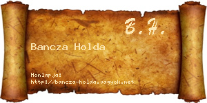 Bancza Holda névjegykártya